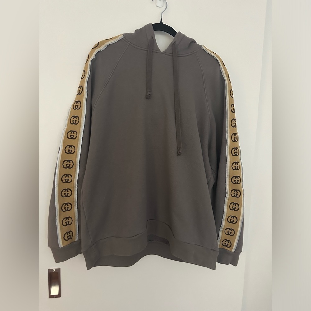 gucci logo tape hoodie